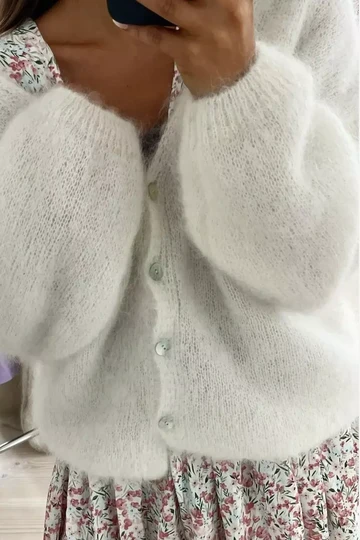 Americandreams, Cornelia mohair cardigan White