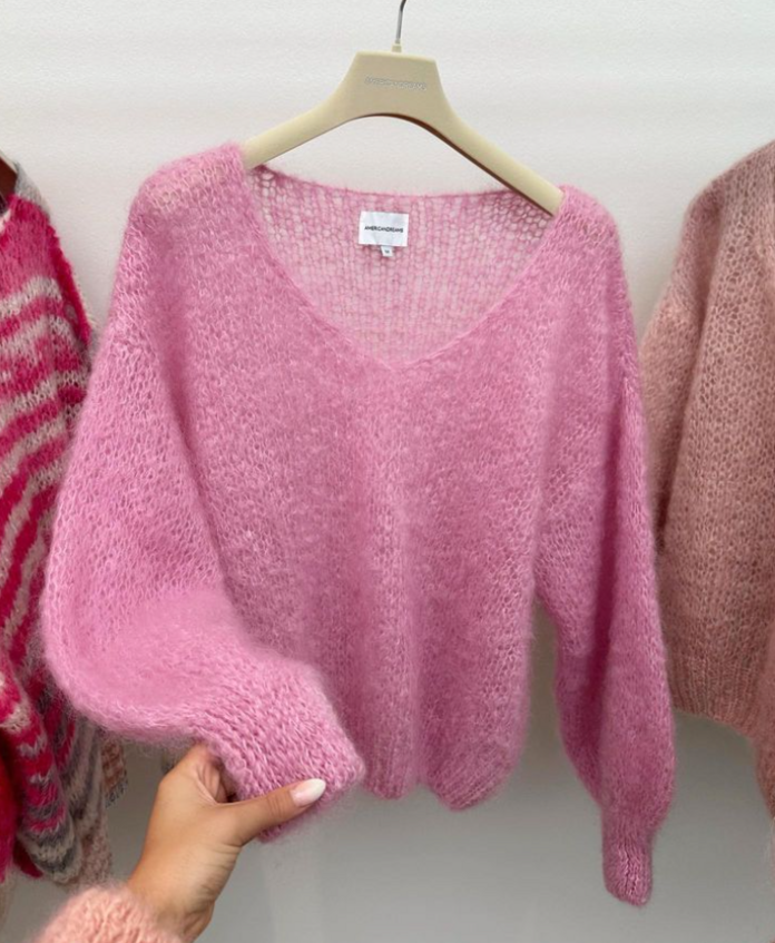 Americandreams, Milana LS mohair knit, Soft Berry