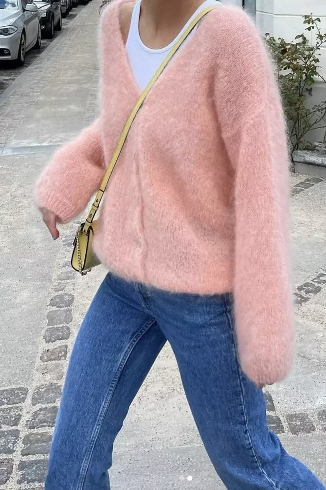 Americandreams, Cornelia mohair cardigan, Peach