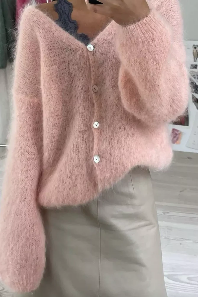 Americandreams, Cornelia mohair cardigan, Peach
