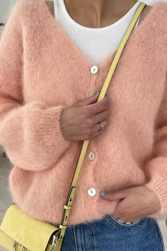 Americandreams, Cornelia mohair cardigan, Peach