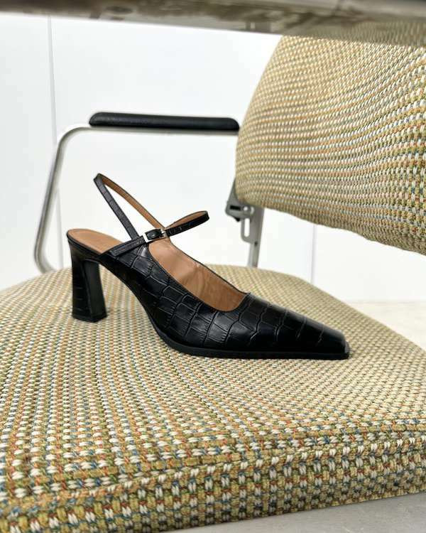 Flattered, Alya Leather Black Croco