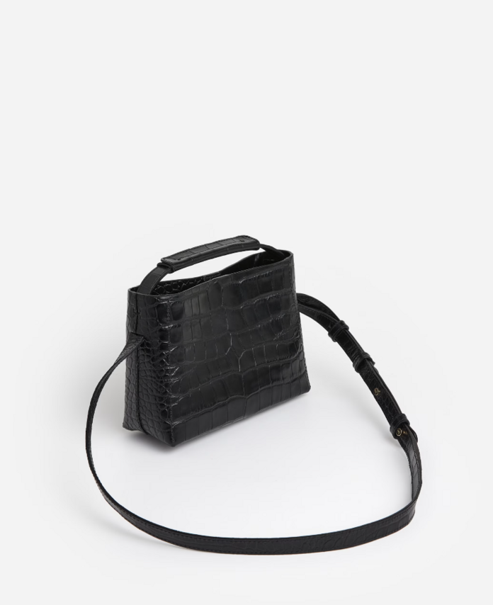 Flattered, Hedda Mini Handbag, Black Croco