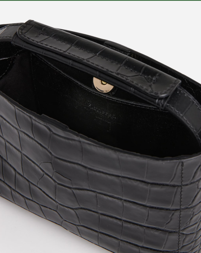 Flattered, Hedda Mini Handbag, Black Croco