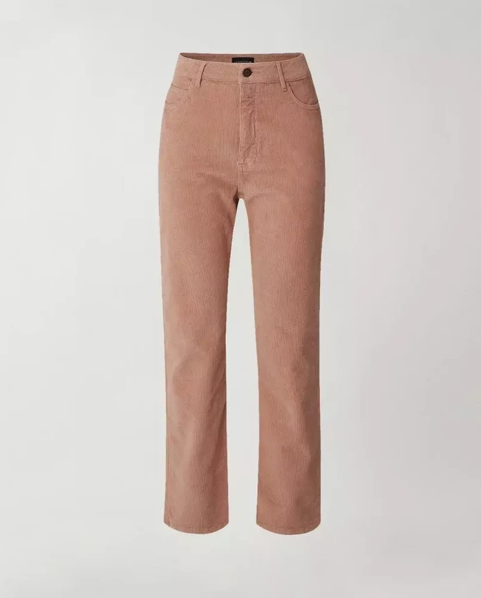 Lexington, Natalia High-Rise Straight-Leg Corduroy Pants