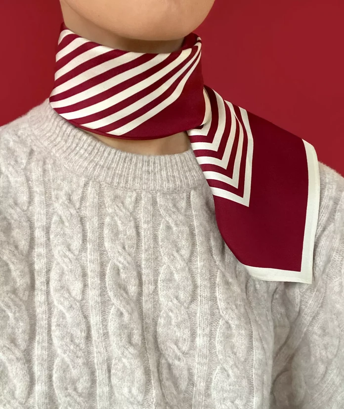 lescarf,  No.13 Wine red