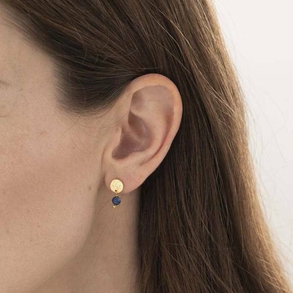 A Beautiful Story, Mini Coin earring, Lapis Lazuli