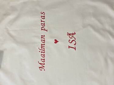 Maailman paras... brodeerattu tyynyliina (tilaustuote)