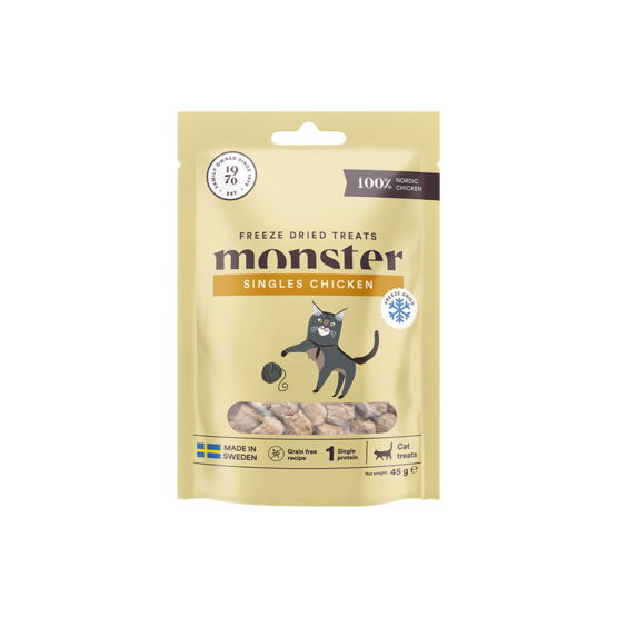 Monster Cat Freeze Dried Treats Singles Chicken, 45g – Eläintarvikeliike  MiniPet
