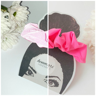 HELJÄ -heijastava scrunchie, pinkki