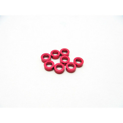 Hiro Seiko Red 3mm Alum. Spacer 2.5mm 8pcs. 48471