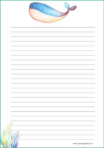 Blue whale - writing papers (A5, 10s)