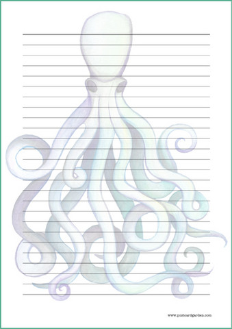 Octopus - writing papers (A5, 10s)