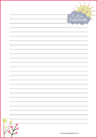 Hello sunshine - kirjepaperit (A5, 10s)
