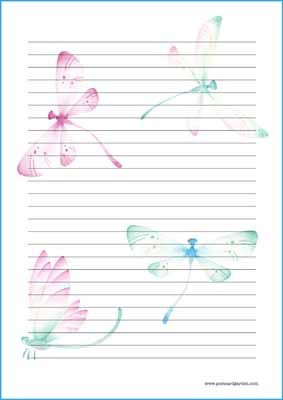 Dragonflies - writing papers (A5, 10s)