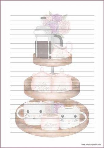 Coffee serving - writing papers (A5, 10s) #1