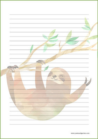 Sloth - writing papers (A4, 10s) #3