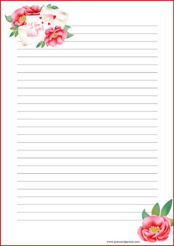 Love letter - writing papers (A5, 10s) - Postcard Garden