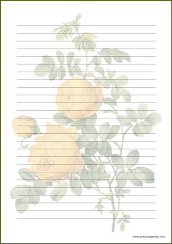 Vintage flowers - writing papers (A4, 10s) #2