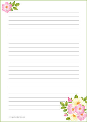 Roses - writing papers (A4, 10s) #1