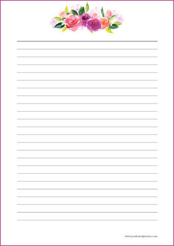 Ruusut -kirjepaperit (A4, 10s) #2