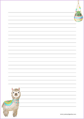 Llama - writing papers (A5, 10s) #2