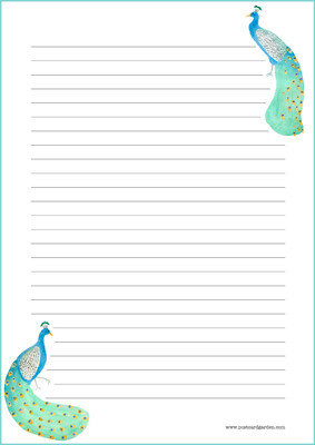 Peacock - writing papers (A4, 10s) #2