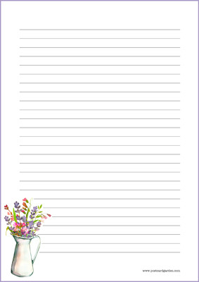 Flower vase - writing papers (A4, 10s) #1