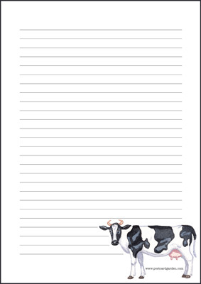Cow - writing papers (A5, 10s) #1