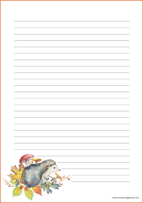 Hedgehog - writing papers (A4, 10s) #2