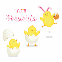 Happy Easter - chicks (14x14cm)