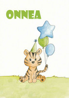 Congratulations - tiger and balloons