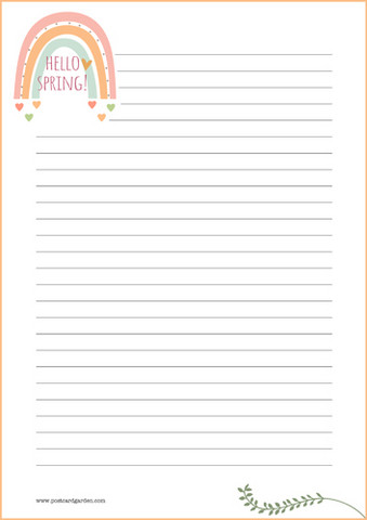 Hello spring - writing papers (A4, 10s)