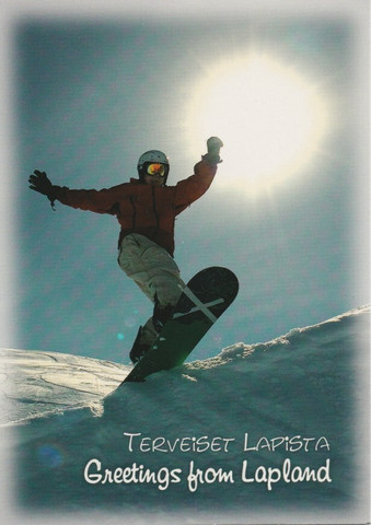 Greetings from Lapland - snowboarder