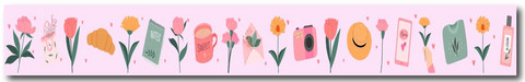 Only Happy Things washitape - Pink spring (1.5cm x 10m)