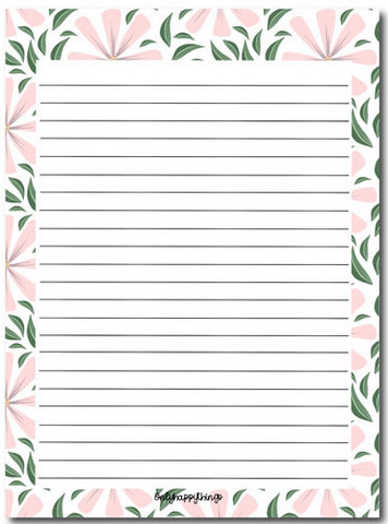 Only Happy Things - Pink flowers -notepad (A5, 50s)