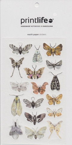 Printlife - Moths (washi sticker sheet)