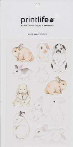 Printlife - Bunnies (washi sticker sheet)