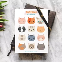 Only Happy Things - Cat faces (A6 sticker sheet)