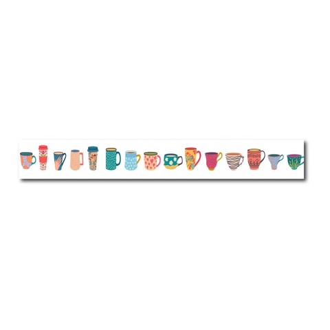 Only Happy Things washitape - Mugs and cups (1.5cm x 10m)