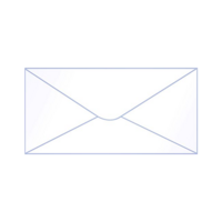 Solid color long envelope 12,3x23,5cm - white