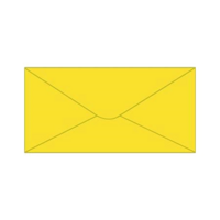Solid color long envelope 12,3x23,5cm - yellow