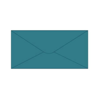 Yksivärinen pitkä kirjekuori 12,3x23,5cm - tumma turkoosi