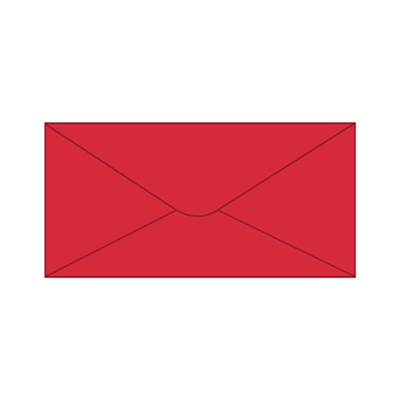 Solid color long envelope 12,3x23,5cm - dark red