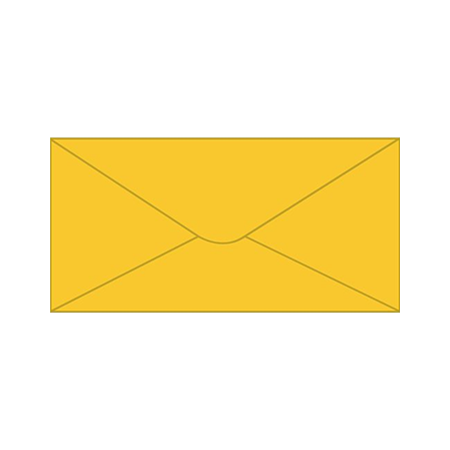 Solid color long envelope 12,3x23,5cm - dark yellow