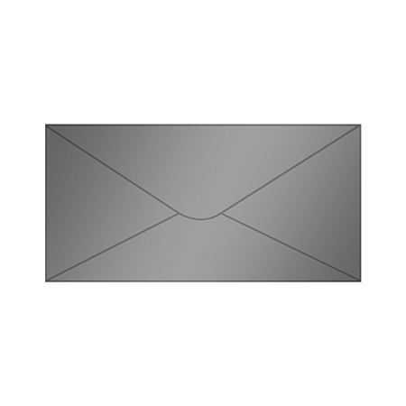 Yksivärinen pitkä kirjekuori 12,3x23,5cm - hopea