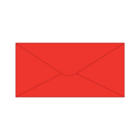 Solid color long envelope 12,3x23,5cm - red
