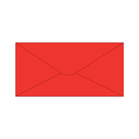 Solid color long envelope 12,3x23,5cm - red