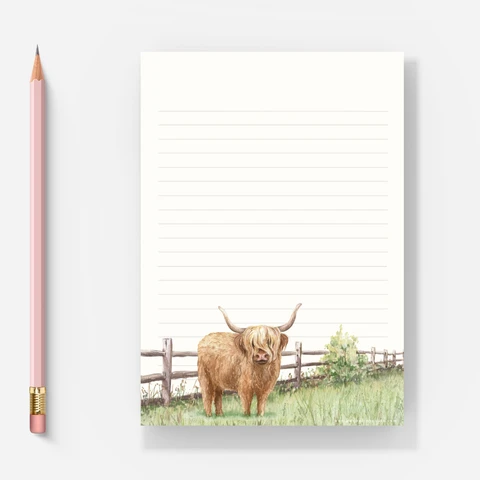Penpaling Paula - Highland cow -notepad (A5, 25s)
