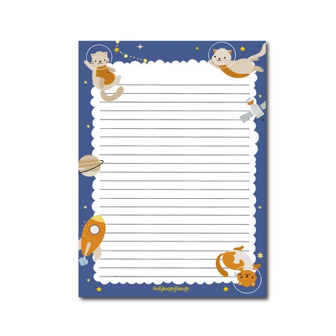Only Happy Things - Cats in space -notepad (A5, 50s)